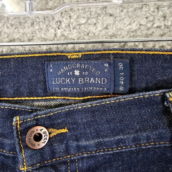 Lucky Brand Jeans Men's Blue 221 Straight Dark Wash Denim Size 40x 27 *ALTERED - Picture 5 of 14